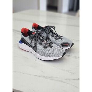 men's Nike Renew Run road running shoes in the "Grey Fog/Black-Racer Blue" 9.5W
